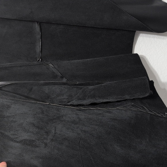 Vici Black Faux Leather and Suede Waterfall Open Jacket Women's Size XS - Picture 7 of 13